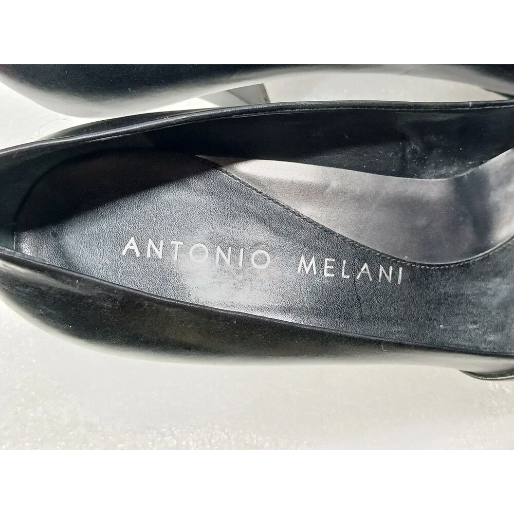 Antonio Melani Vero Cuoio Black Leather Heels – Size 8.5 – 4